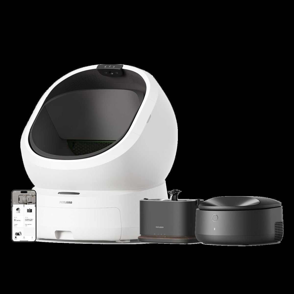 Luma Smart Litter Box & Polar Smart Wet Food Feeder & Dockstream 2 Smart Fountain
