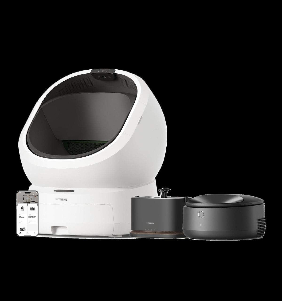 Luma Smart Litter Box & Polar Smart Wet Food Feeder & Dockstream 2 Smart Fountain