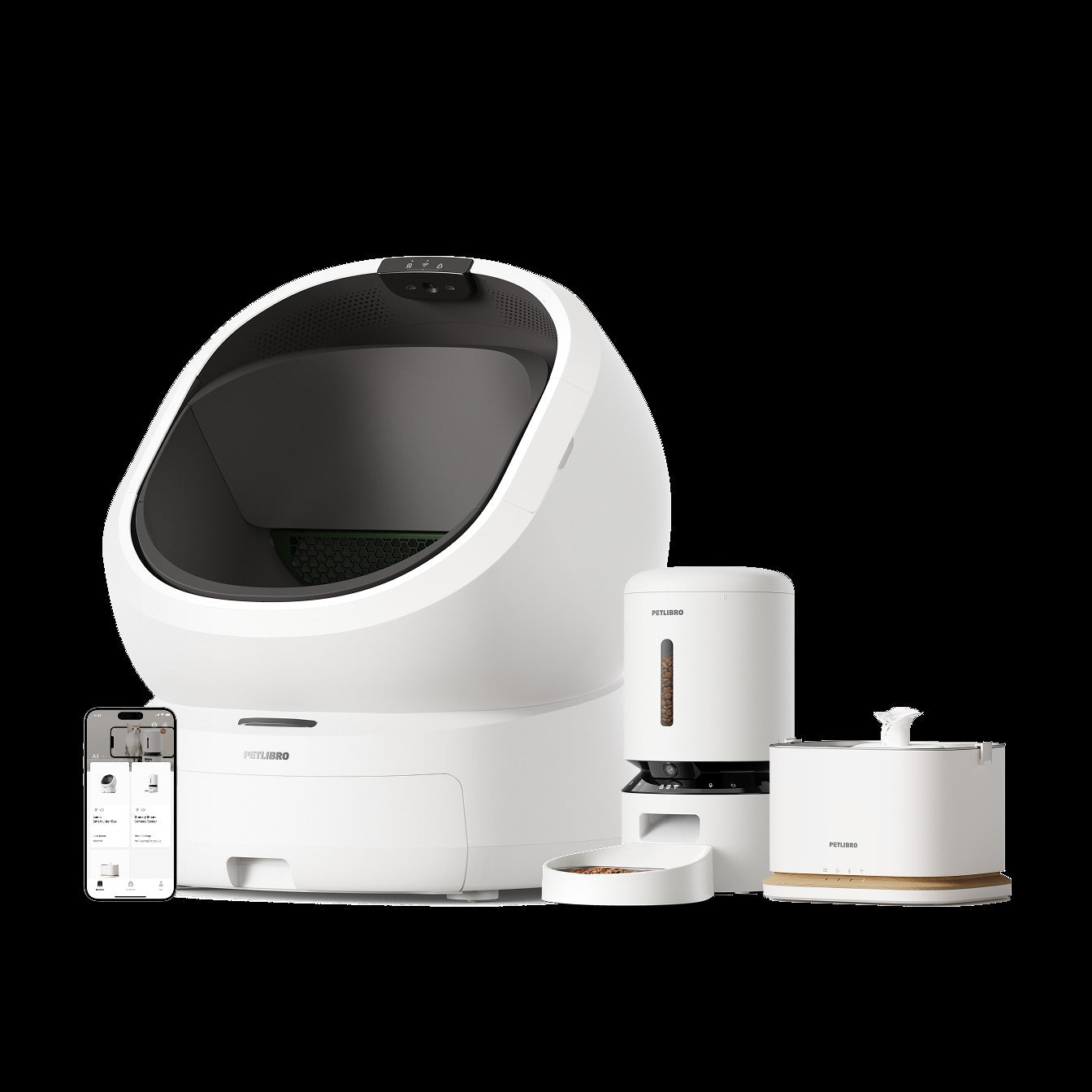 Luma Smart Litter Box & Granary Smart Camera Feeder & Dockstream 2 Smart Fountain