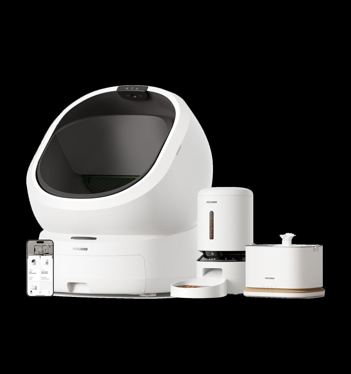 Luma Smart Litter Box & Granary Smart Camera Feeder & Dockstream 2 Smart Fountain