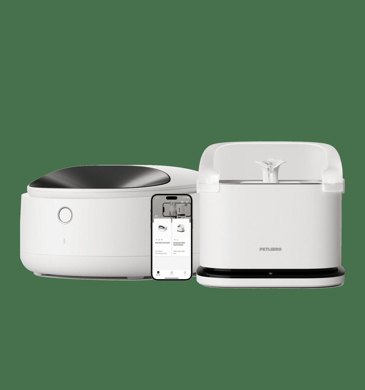Polar Wet Food Feeder & RFID Smart Fountain Bundle